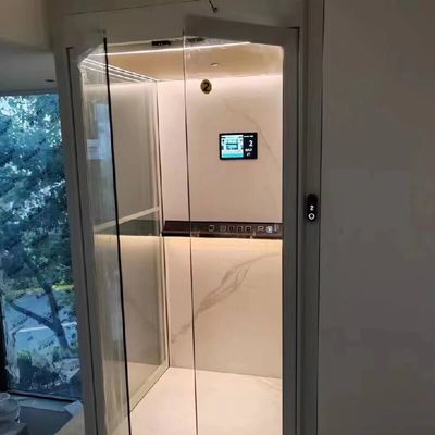 आपातकालीन स्टॉप पैनिक बटन हाइड्रोलिक लिफ्ट घर के लिए स्टेनलेस स्टील फ्रेम 304# केबिन के