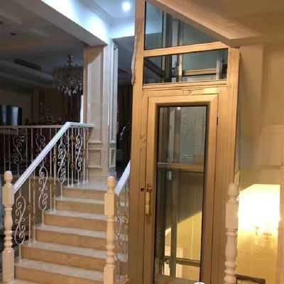 आपातकालीन स्टॉप बटन हाइड्रोलिक श्रील लिफ्ट 4.7 Kw मोटर स्टेनलेस स्टील केबिन के फ्रेम आवासीय के लिए