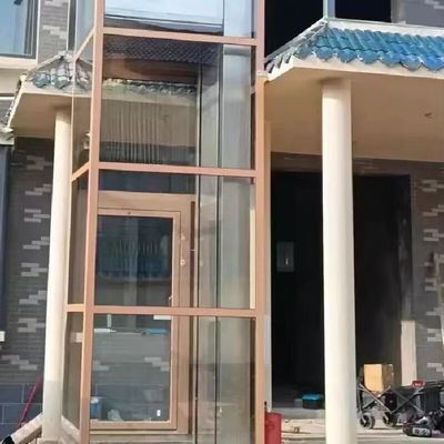 304 स्टेनलेस-स्टील केबिन हाइड्रोलिक होम एलिवेटर – 5 मंजिलें, गड्ढा रहित डिज़ाइन