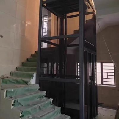 सुरुचिपूर्ण स्टेनलेस स्टील केबिन कॉम्पैक्ट हाइड्रोलिक होम लिफ्ट 5 स्टॉप और 14.5 मीटर अधिकतम ऊंचाई के साथ