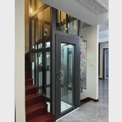 इंडस्ट्रियल फीलिंग ट्रैक्शन मशीन रूम के बिना होम लिफ्ट 400 किलो अनुकूलित केबिन