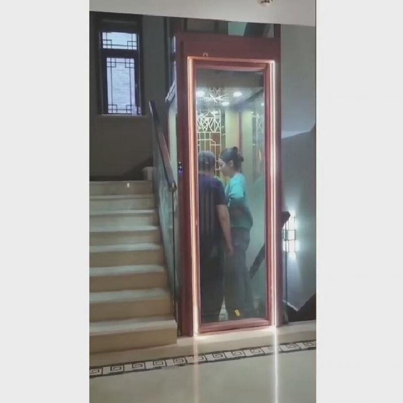 क्लेबैंक होम लिफ्ट 0.2-0.4 एम/एस सेंटर ओपनिंग स्टेनलेस स्टील/एल्यूमीनियम फ्रेम
